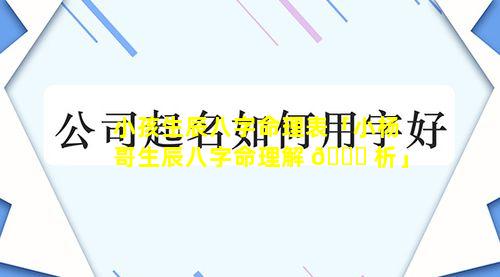 小孩生辰八字命理表「小杨哥生辰八字命理解 🐈 析」